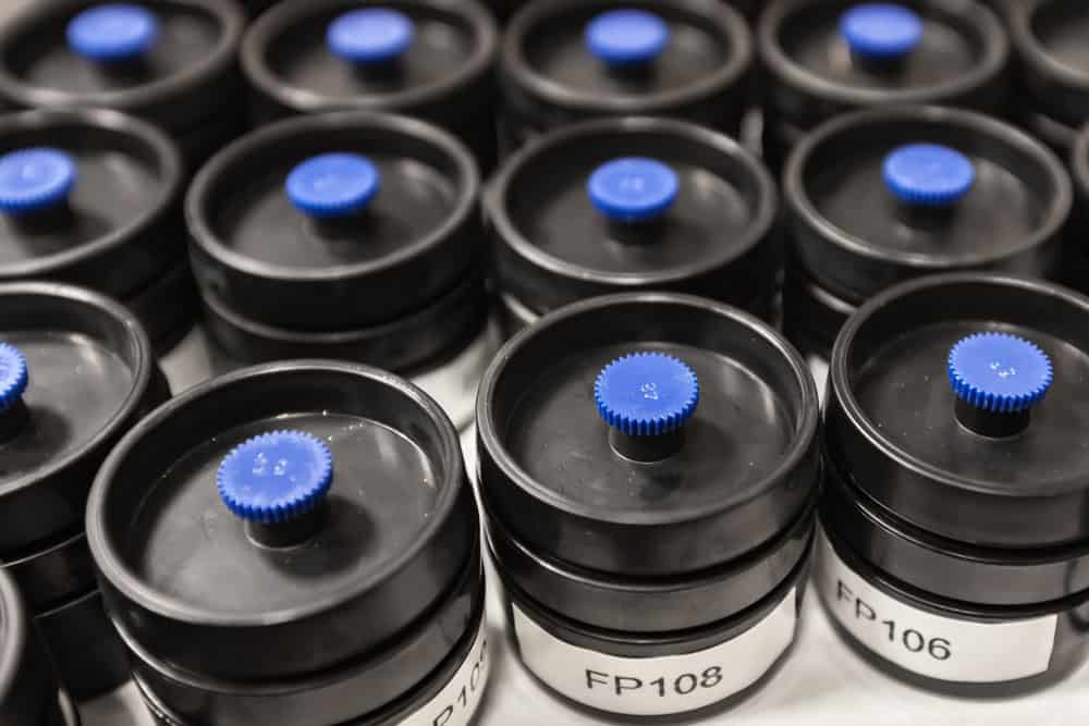Precision in progress: Labeled laboratory sample containers ready for analysis.