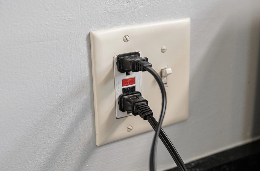 Powering up safely: a GFCI outlet secures essential connections.
