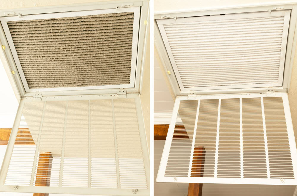 Before and after: A clean air vent filter makes a world of difference!