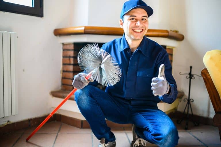 Chimney sweep ready for action
