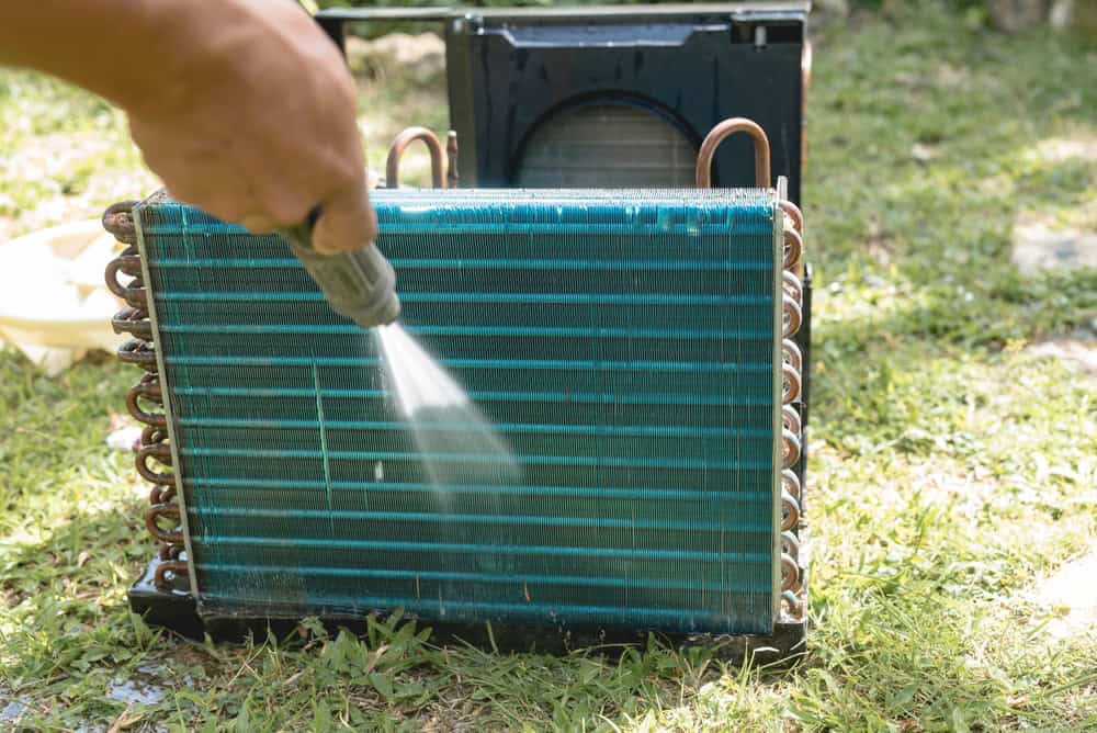Cooling coils getting a clean sweep.