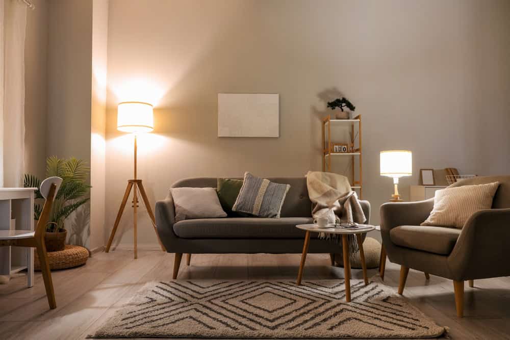 Cozy living room glow.