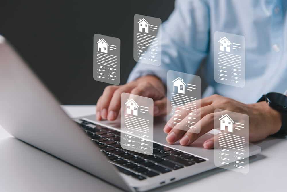 Navigating through property listings with a touch of technology.