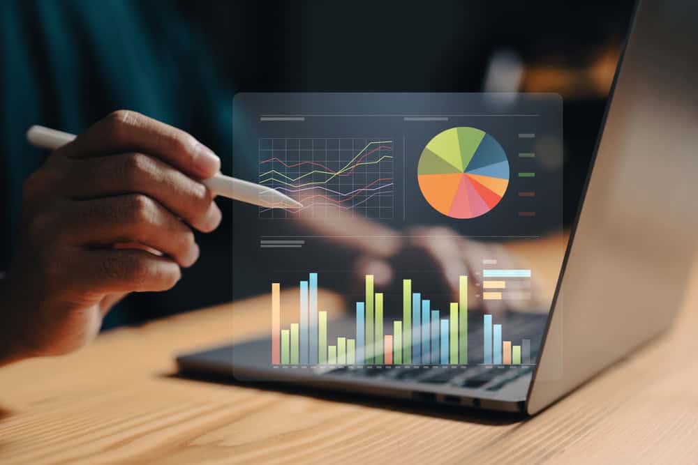 Analyzing data trends with interactive graphs.