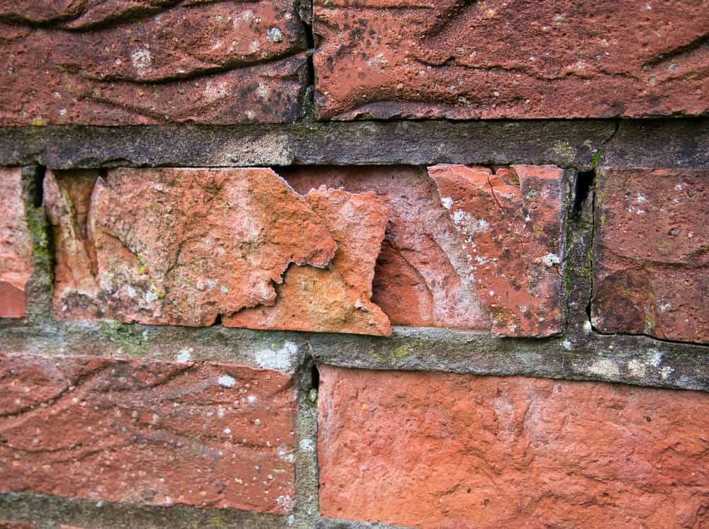 Time-worn brick, crumbling with age.
