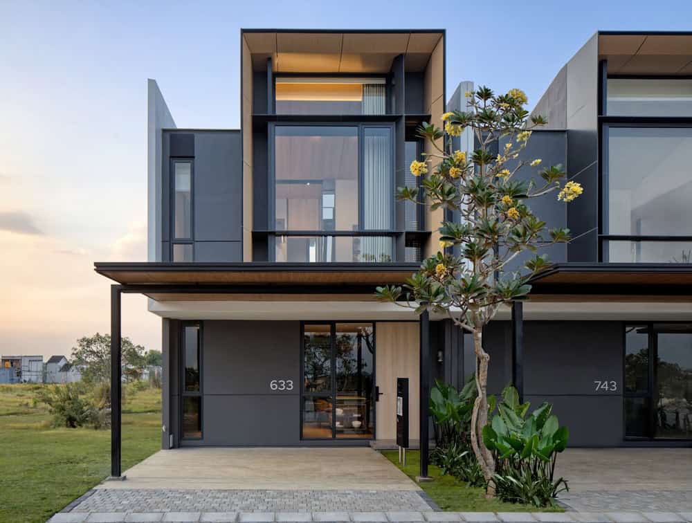 Modern architecture meets natural beauty at this striking residence.
