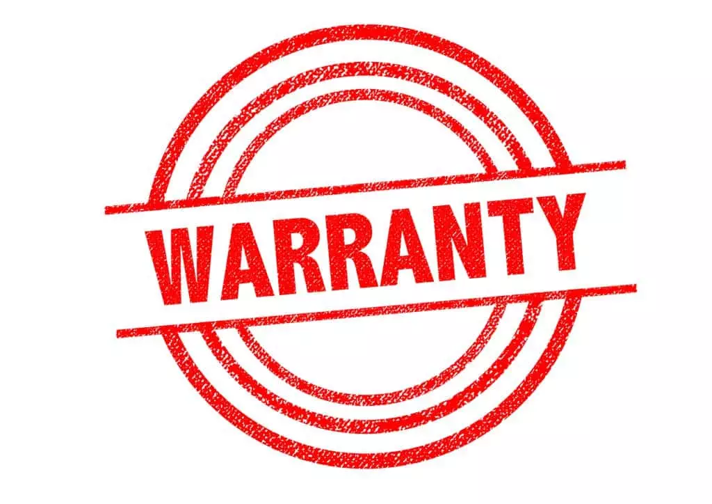 Red warranty stamp.