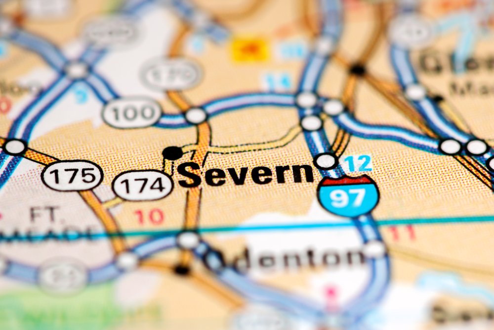 Severn Maryland on a map