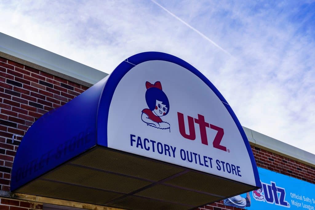 Utz Factory Outlet Store: Snack heaven awaits under the iconic Little Utz Girl sign