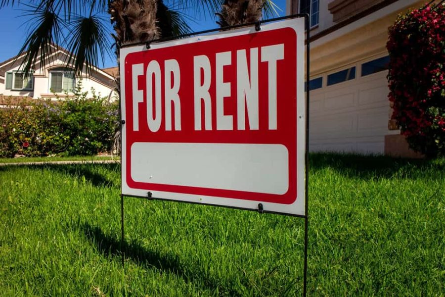 Red For Rent sign
